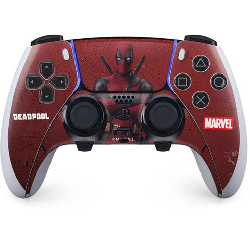 Marvel Deadpool Legacy Deadpool Red Poster PS5 DualSense Edge Pro Controller Skin