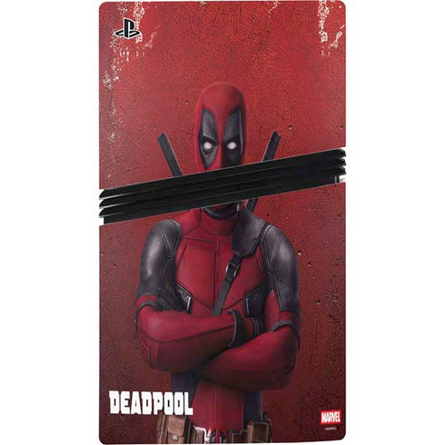 Marvel Deadpool Legacy Deadpool Red Poster PS5 Pro Disk Console Skin