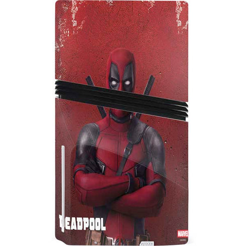 Marvel Deadpool Legacy Deadpool Red Poster PS5 Pro Disk Console Skin