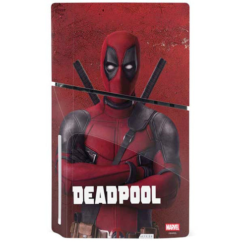 Marvel Deadpool Legacy Deadpool Red Poster PS5 Slim Disk Bundle Skin