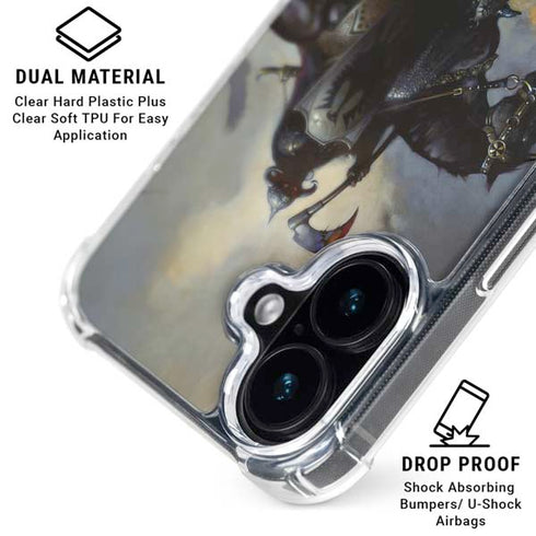 Death Dealer on Horseback by Frazetta iPhone 16 Clear Case