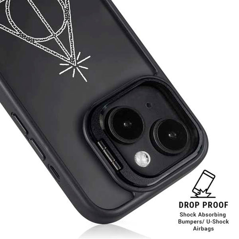 Wizarding Worlds Harry Potter Deathly Hallows Symbol iPhone 14 Plus Kickstand Case