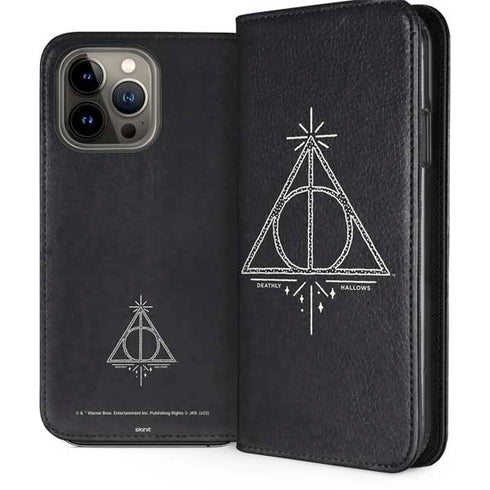 Wizarding Worlds Harry Potter Deathly Hallows Symbol iPhone 14 Pro Max Folio Case