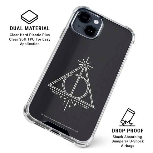 Wizarding Worlds Harry Potter Deathly Hallows Symbol iPhone 15 Clear Case