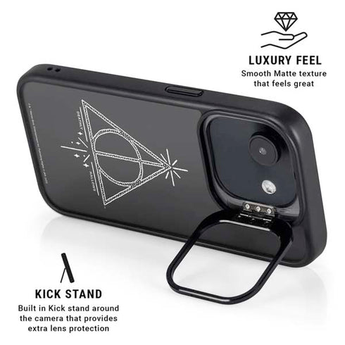 Wizarding Worlds Harry Potter Deathly Hallows Symbol iPhone 16e Kickstand Case