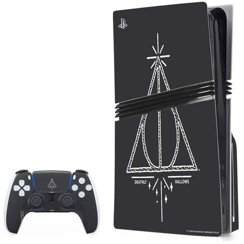 Wizarding Worlds Harry Potter Deathly Hallows Symbol PS5 Pro Disk Bundle Skin