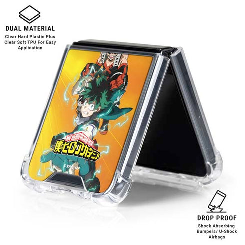My Hero Academia Deku and Bakugo Season 5 Galaxy Z Flip7 Clear Case
