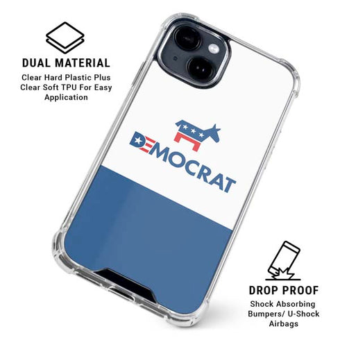 Democrat Blue And Red iPhone 15 Clear Case