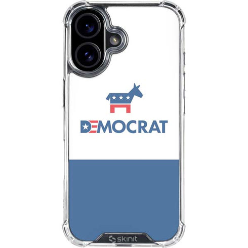 Democrat Blue And Red iPhone 16 Plus Clear Case
