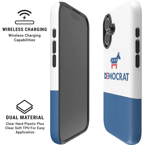Democrat Blue And Red iPhone 16 Plus Magsafe Impact Case