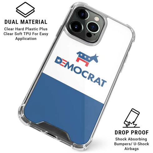 Democrat Blue And Red iPhone 16 Pro Max Clear Case