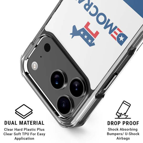 Democrat Blue And Red iPhone 18 Pro Clear Case