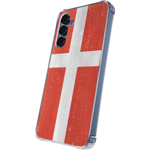 Denmark Flag Distressed Galaxy A55 5G Clear Case