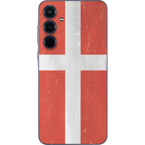 Denmark Flag Distressed Galaxy A55 5G Skin