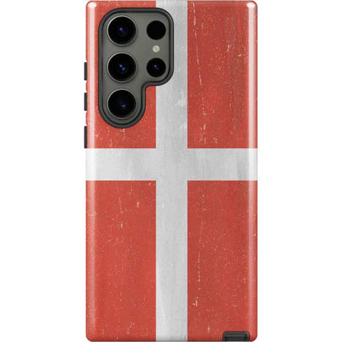 Denmark Flag Distressed Galaxy S23 Ultra Pro Case