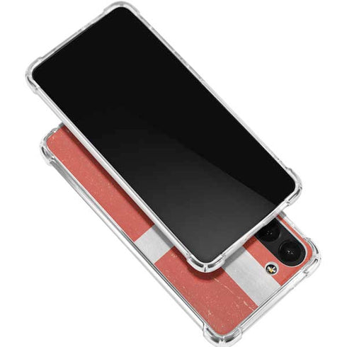 Denmark Flag Distressed Galaxy S24 FE Clear Case