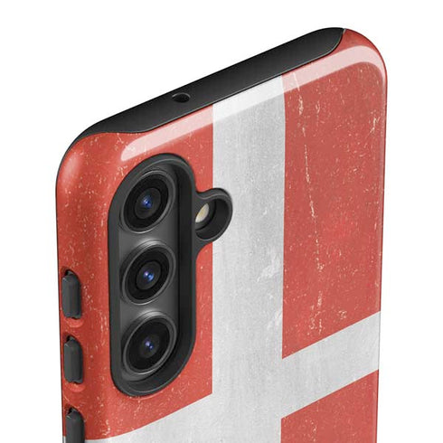 Denmark Flag Distressed Galaxy S25 Impact Case