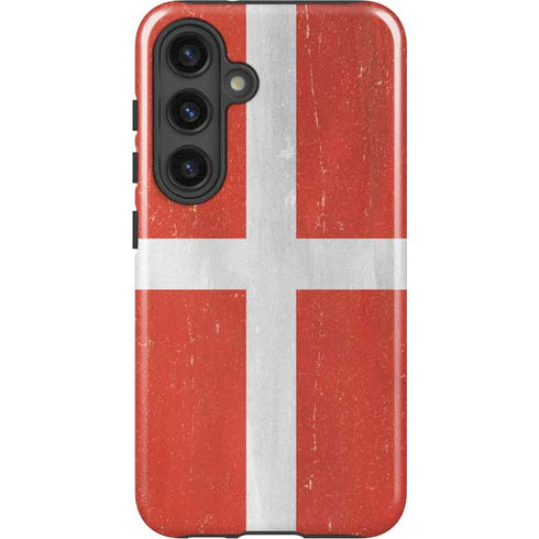 Denmark Flag Distressed Galaxy S25 Plus Impact Case
