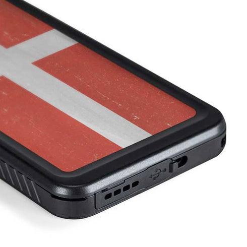 Denmark Flag Distressed Galaxy S24 Plus Waterproof Case