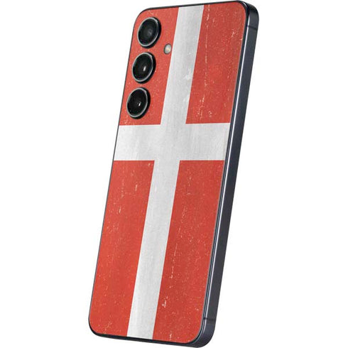 Denmark Flag Distressed Galaxy S25 Skin