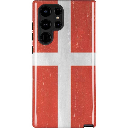 Denmark Flag Distressed Galaxy S25 Ultra Impact Case
