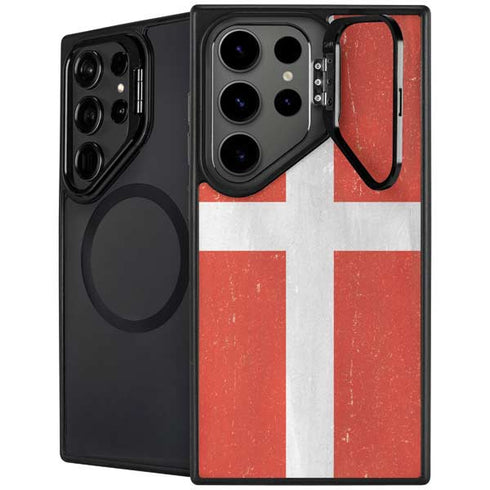Denmark Flag Distressed Galaxy S25 Ultra Kickstand Case