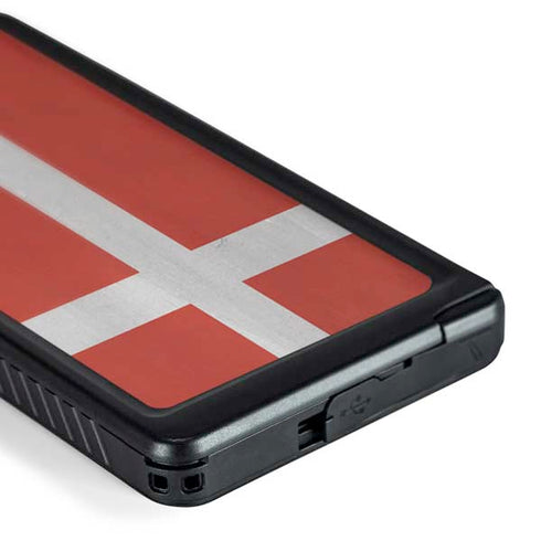 Denmark Flag Distressed Galaxy S24 Ultra Waterproof Case