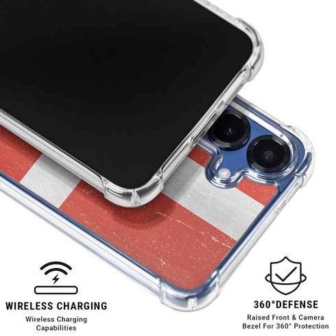 Denmark Flag Distressed Galaxy S25 Plus Clear Case