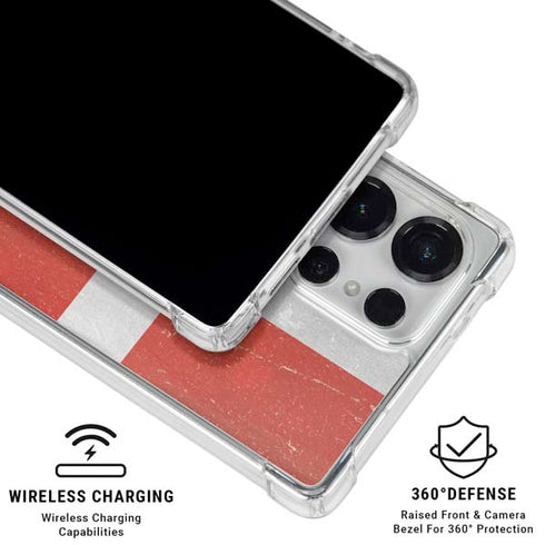 Denmark Flag Distressed Galaxy S25 Ultra Clear Case