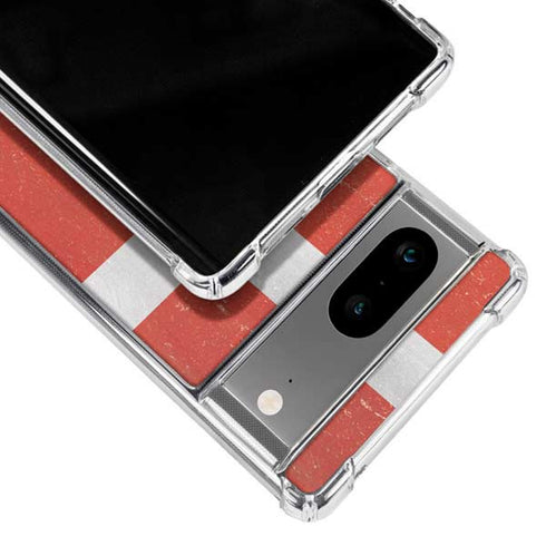 Denmark Flag Distressed Google Pixel 8a Clear Case