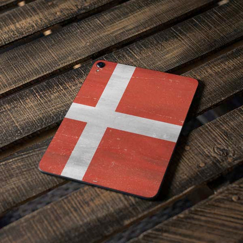 Denmark Flag Distressed Apple iPad Pro Skin