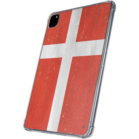 Denmark Flag Distressed iPad Pro 11in (2024) Clear Case
