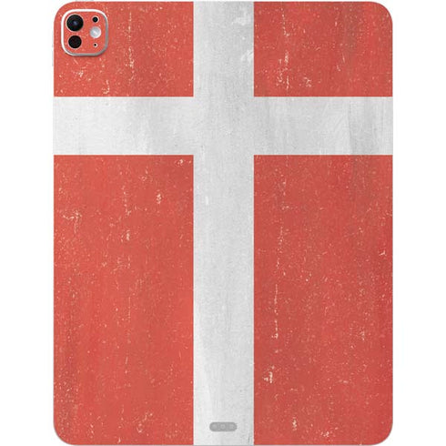 Denmark Flag Distressed iPad Pro 13in M4 (2024) Skin