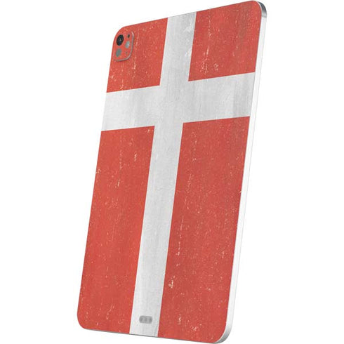 Denmark Flag Distressed iPad Pro 13in M4 (2024) Skin