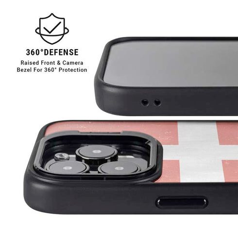 Denmark Flag Distressed iPhone 13 Pro Max Kickstand Case