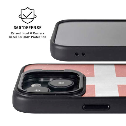 Denmark Flag Distressed iPhone 14 Plus Kickstand Case