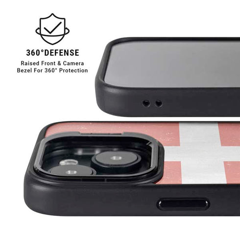 Denmark Flag Distressed iPhone 15 Kickstand Case
