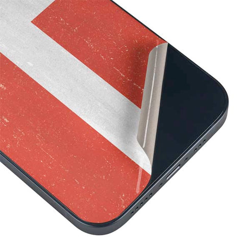 Denmark Flag Distressed iPhone 15 Skin