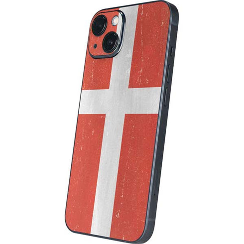 Denmark Flag Distressed iPhone 15 Skin
