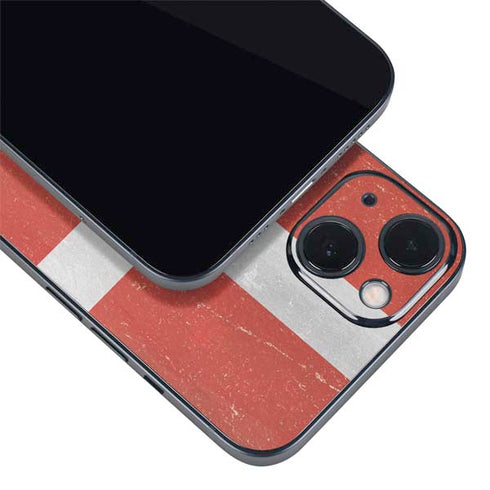 Denmark Flag Distressed iPhone 15 Skin