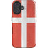Denmark Flag Distressed iPhone 16 Plus Impact Case