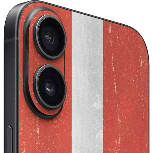 Denmark Flag Distressed iPhone 16 Plus Skin
