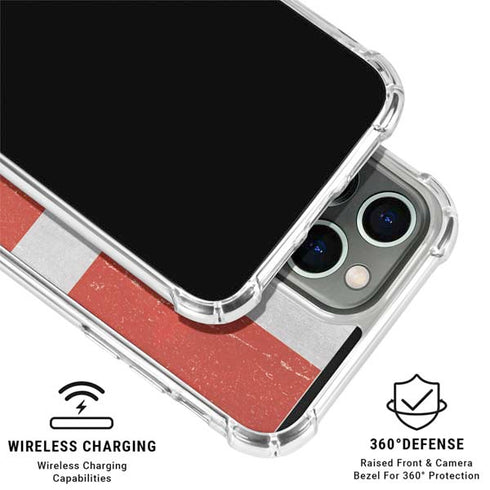 Denmark Flag Distressed iPhone 16 Pro Clear Case