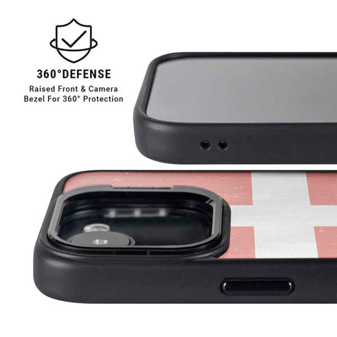Denmark Flag Distressed iPhone 16e Kickstand Case