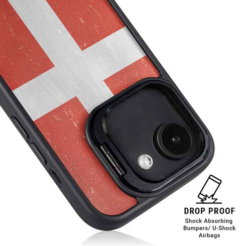 Denmark Flag Distressed iPhone 16e Kickstand Case