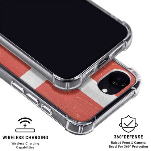 Denmark Flag Distressed iPhone 16e Clear Case