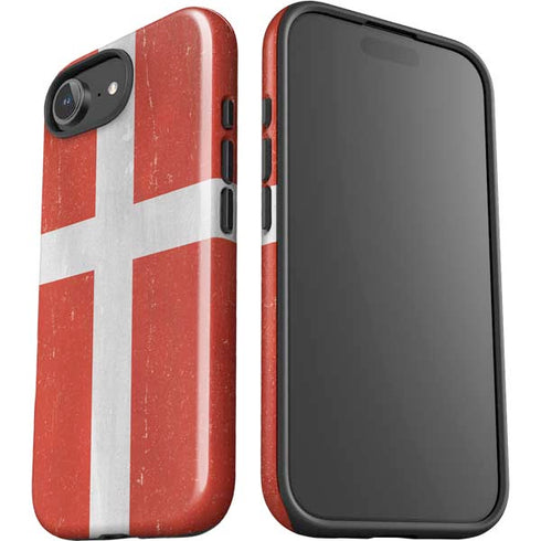 Denmark Flag Distressed iPhone 16e Impact Case