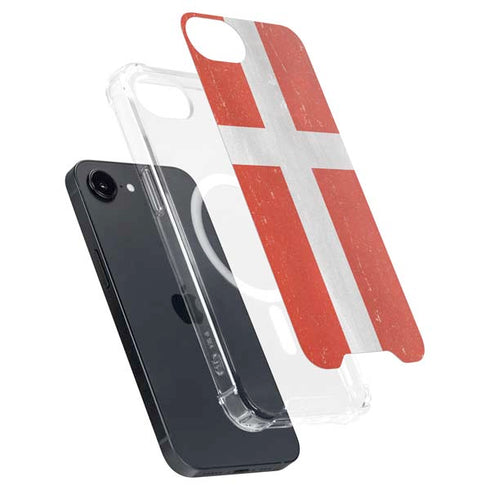 Denmark Flag Distressed iPhone 16e MagSafe Case