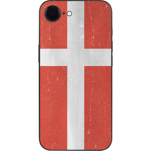 Denmark Flag Distressed iPhone 16e Skin