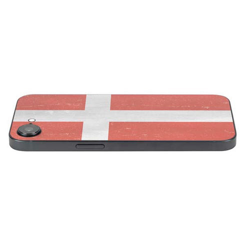 Denmark Flag Distressed iPhone 16e Skin